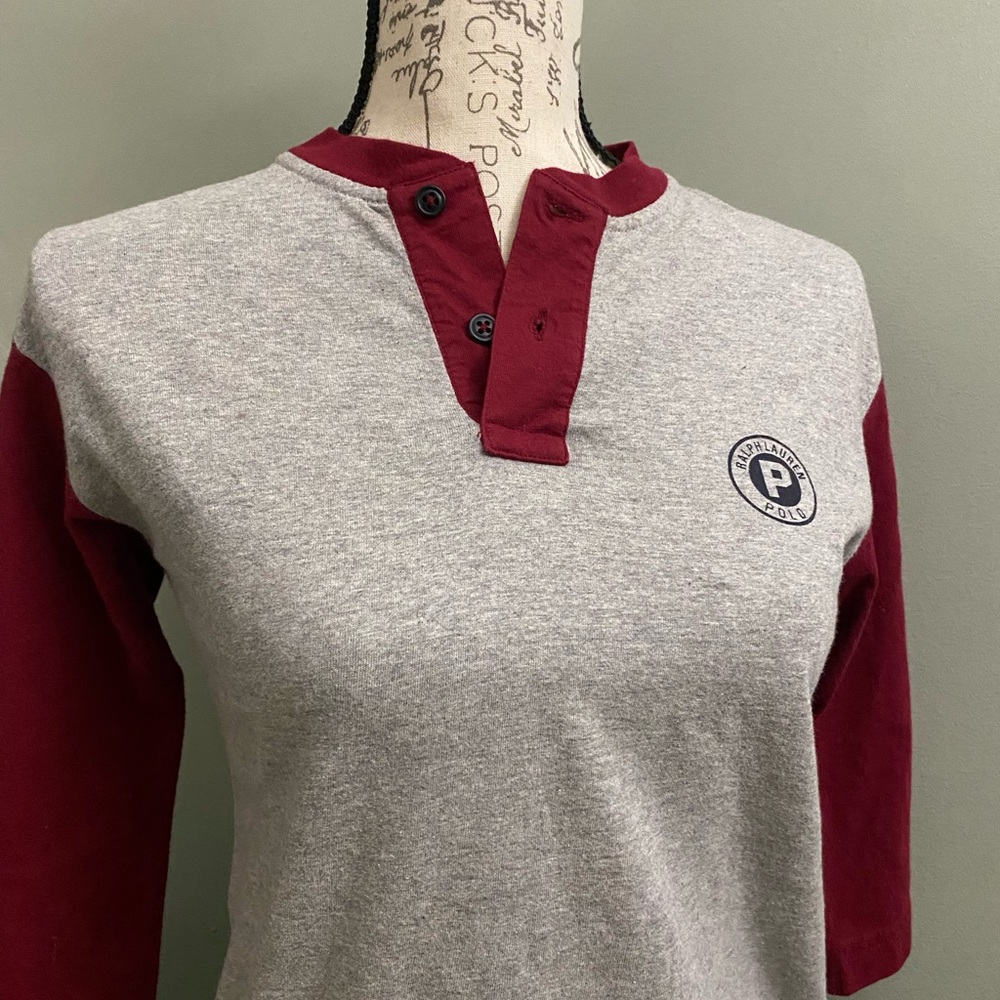 Vintage Polo by Ralph Lauren Gray Logo Tee Unisex 100 % Cotton.